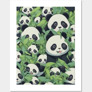 Cute panda pattern Posters and Art